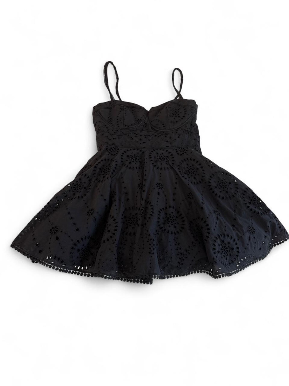 Zara Black Eyelet Bustier Mini Dress